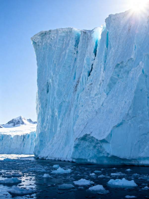 冰山巍峨 阳光照耀图片