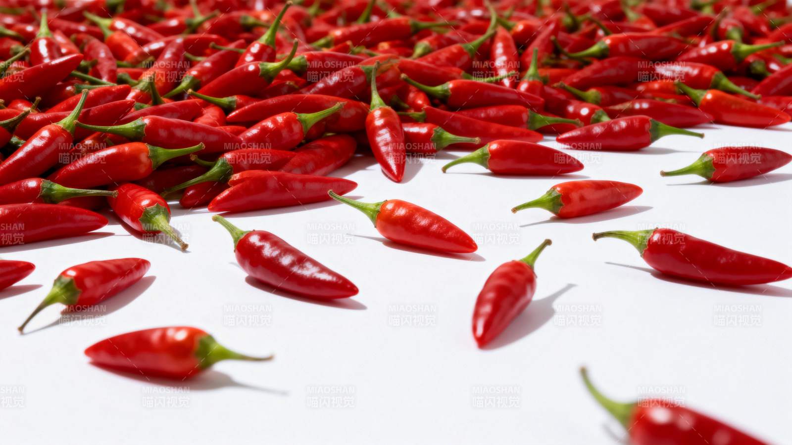 红辣椒铺满白色背景图片