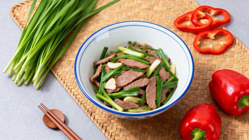 牛肉炒青蒜图片