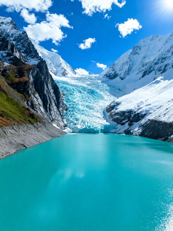 冰川湖畔风光图片