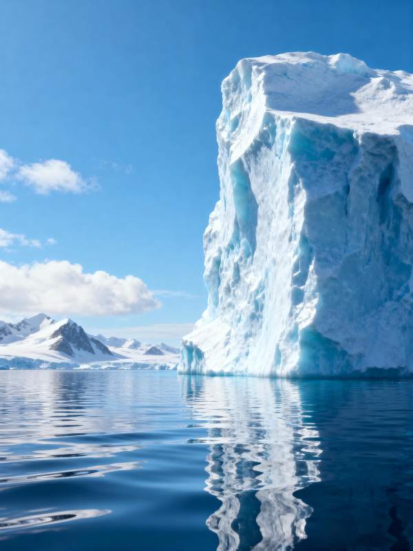 冰山倒影图片