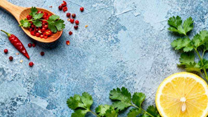 柠檬香菜辣椒配饰图片