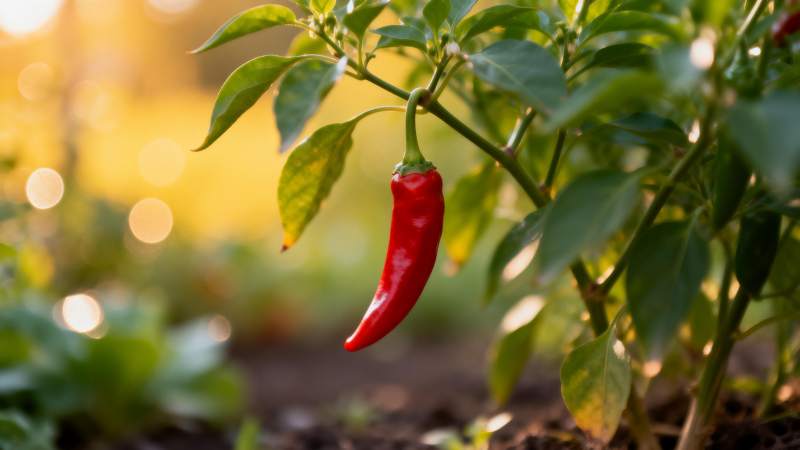 红椒挂枝头图片