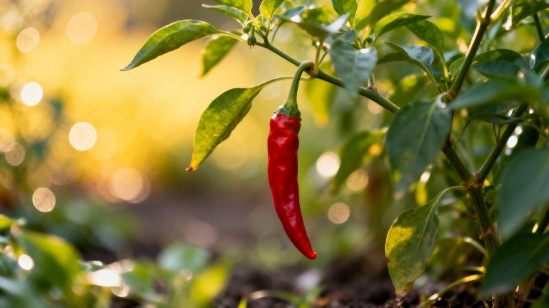 红椒挂枝头图片