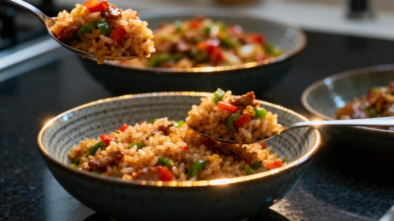 美味炒饭特写图片