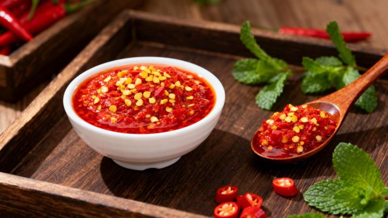 辣椒酱配香菜图片