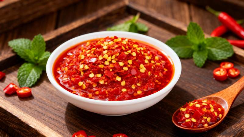 辣椒酱特写图片