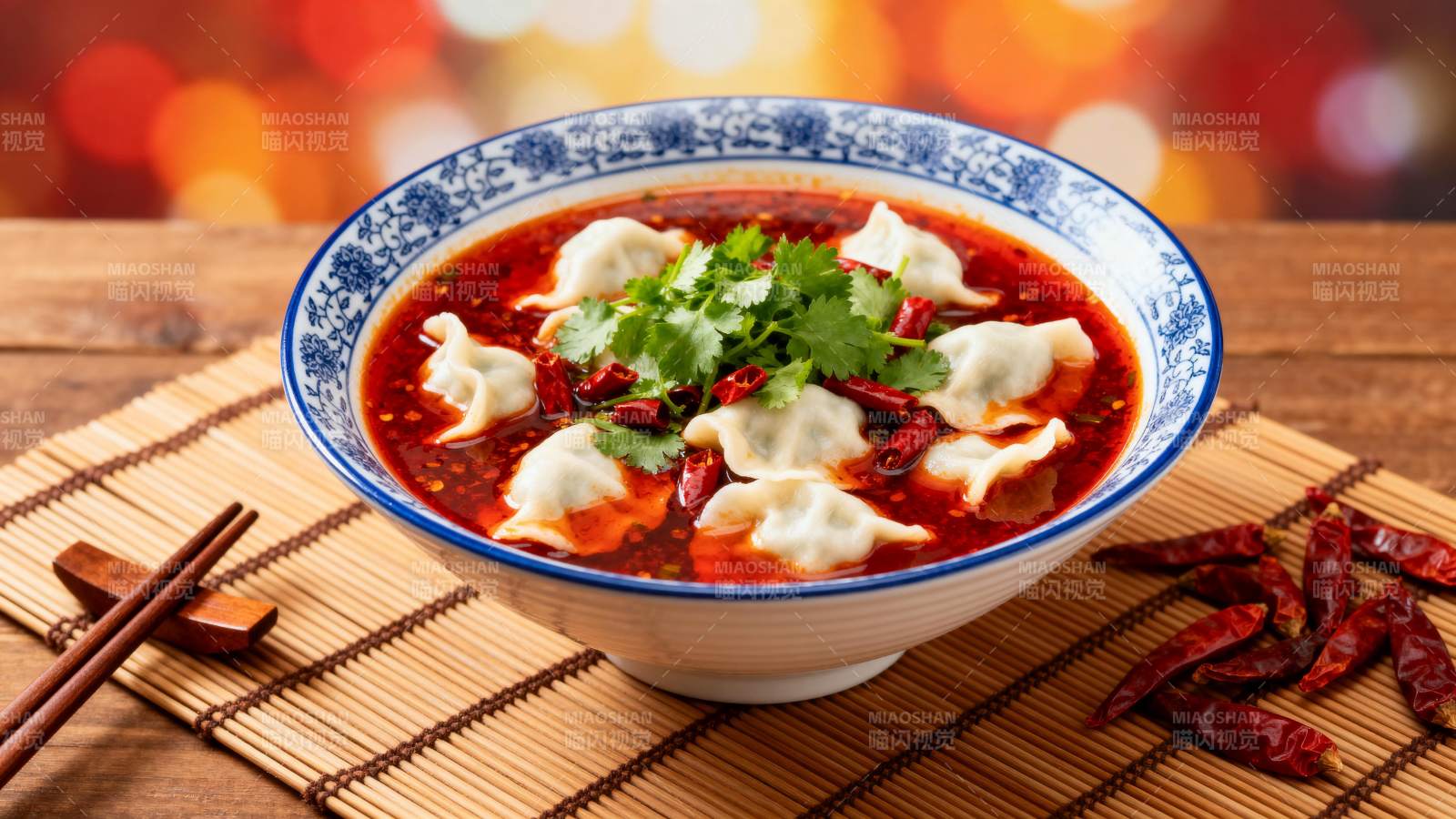 麻辣水饺汤图片