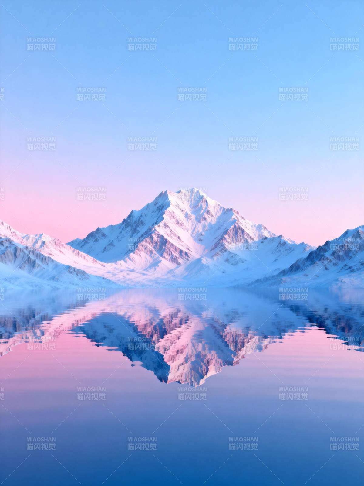 雪山倒影 静谧如画图片