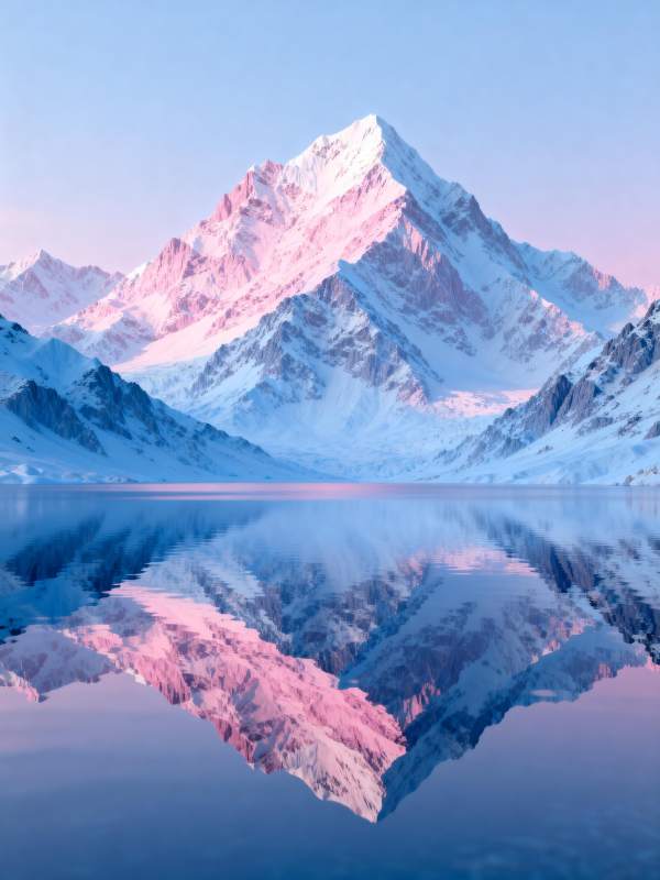 雪山倒影 静谧如画图片