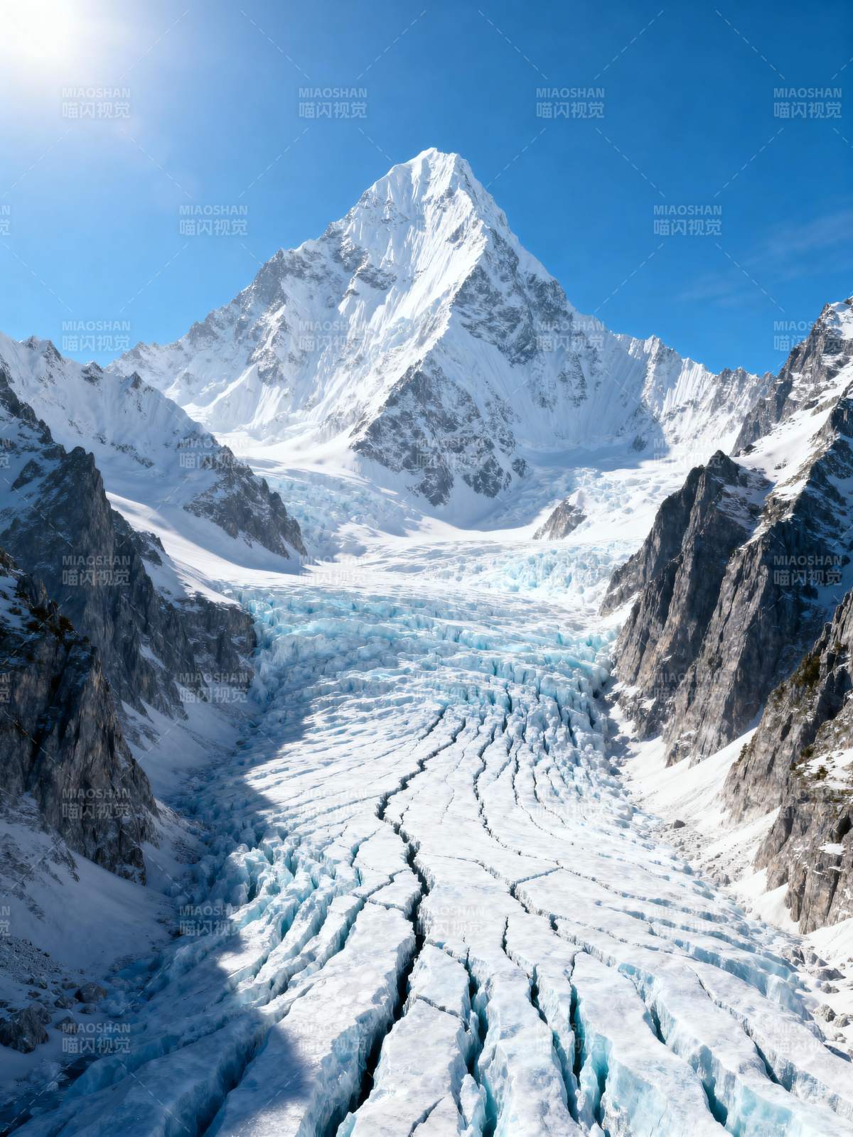 雪山冰川壮丽景色图片