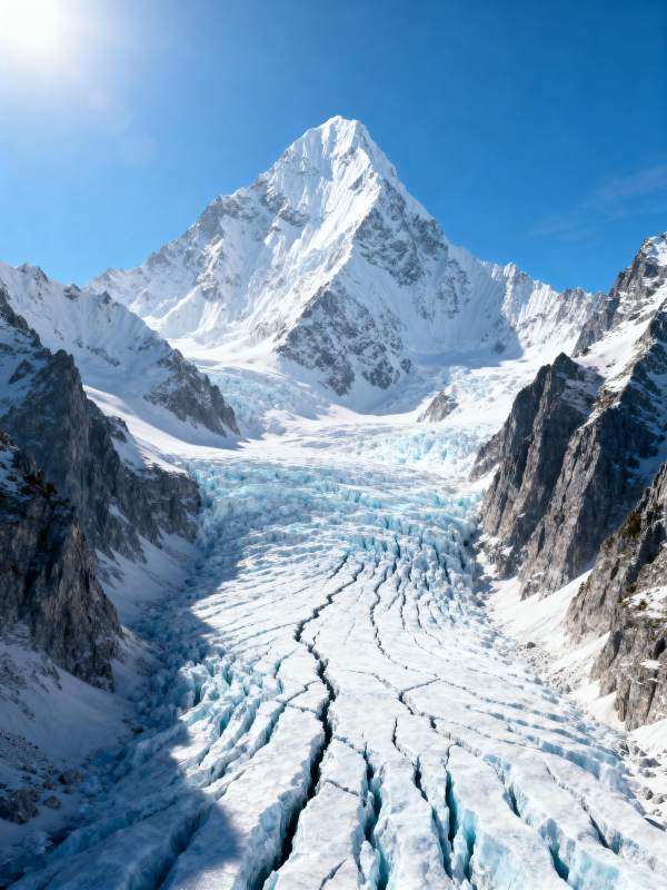 雪山冰川壮丽景色图片