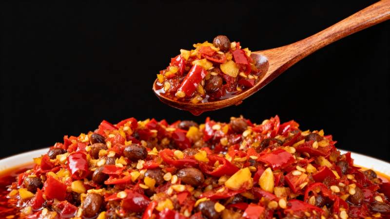 辣味豆角拌饭图片