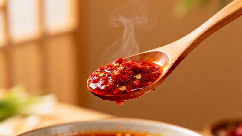 热辣红油汤匙图片