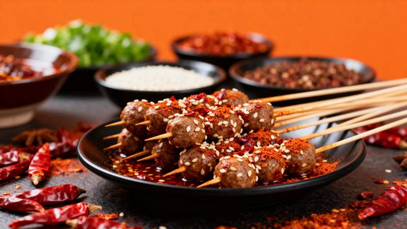 麻辣牛肉串图片