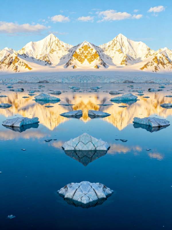 雪山倒影冰湖图片