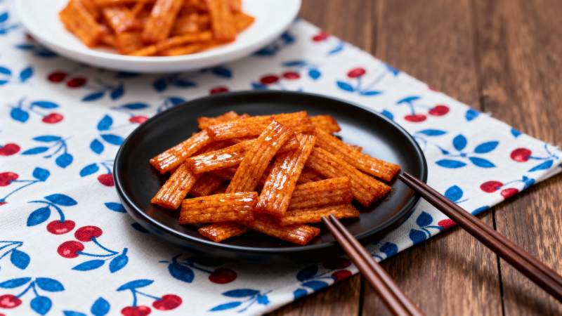 辣条配筷子图片