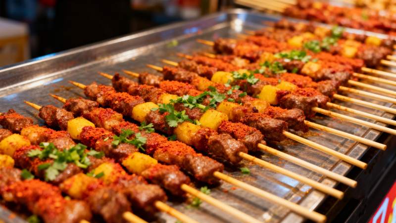 美味烤串诱人图片