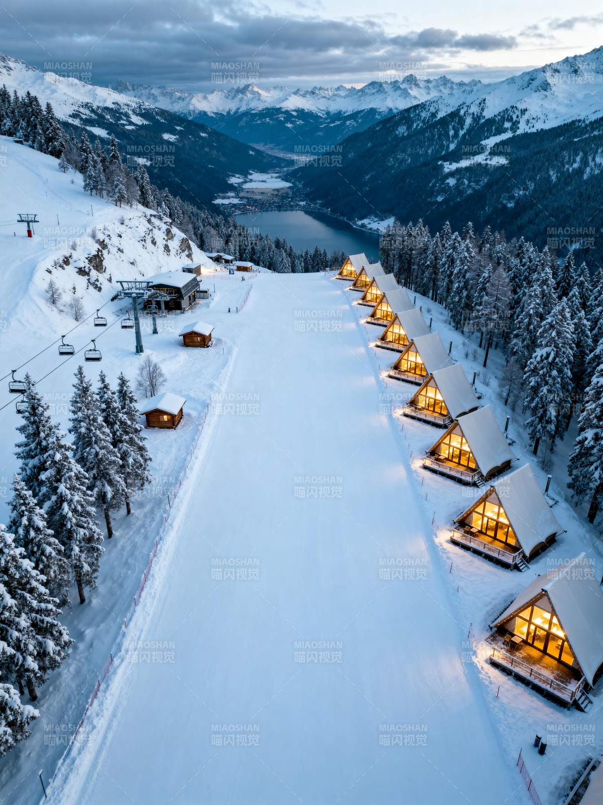 雪域帐篷群落图片