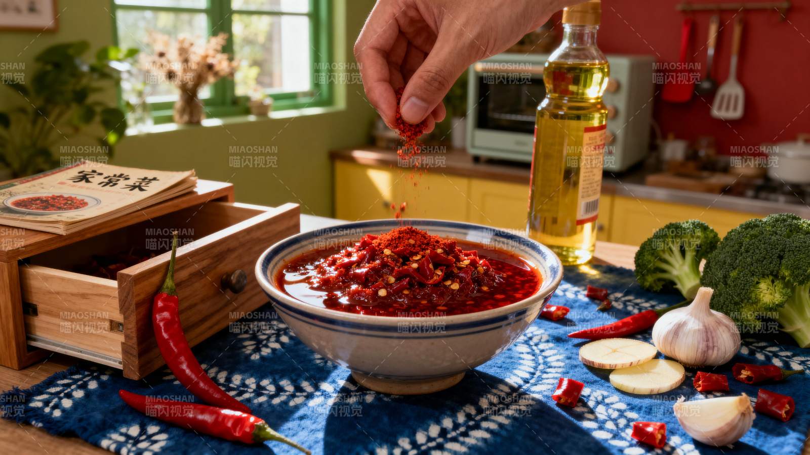 辣椒酱制作中图片