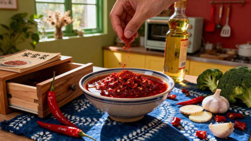 辣椒酱制作中图片