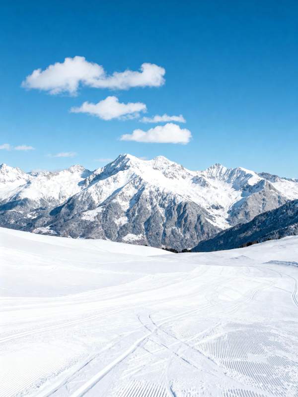 雪山雪道美景图片