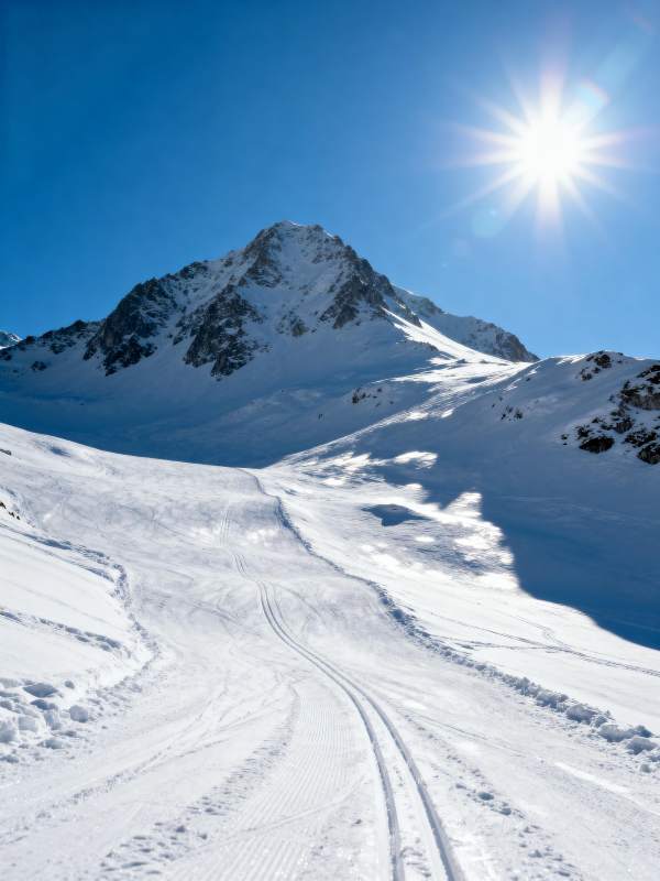 雪山滑雪道图片