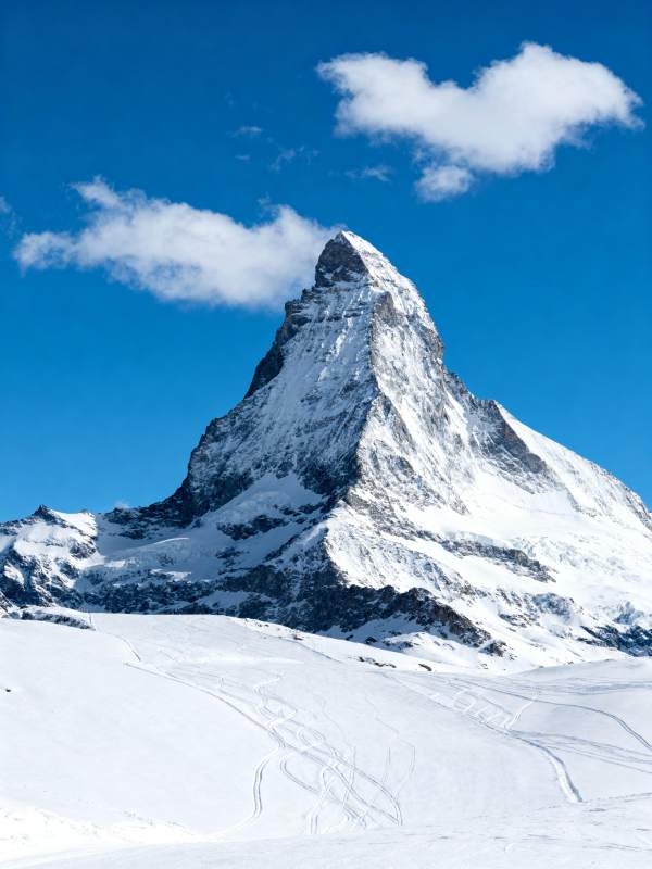 雪山之巅 云影相随图片