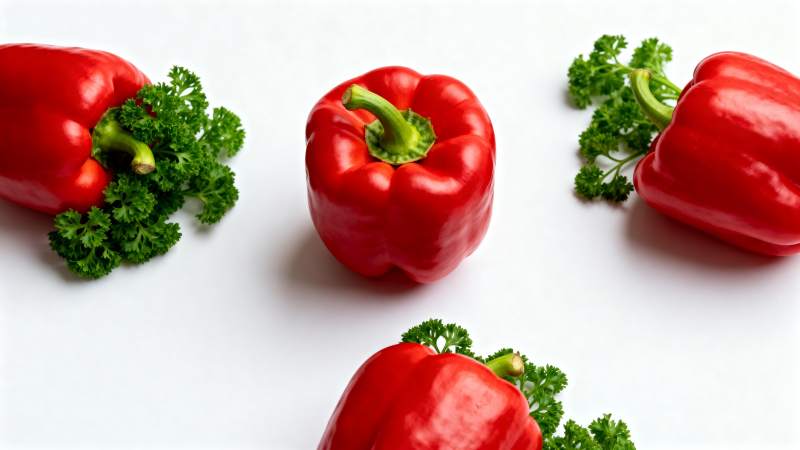 红椒配香菜图片