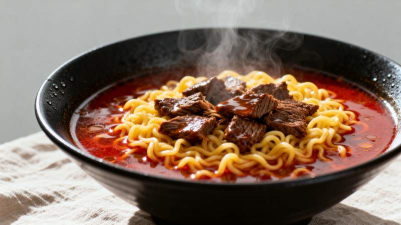 热腾腾的牛肉面图片