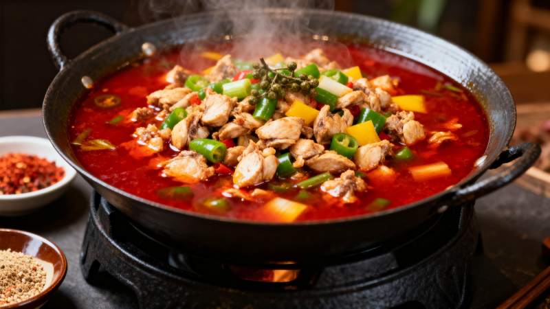 热气腾腾的麻辣锅图片