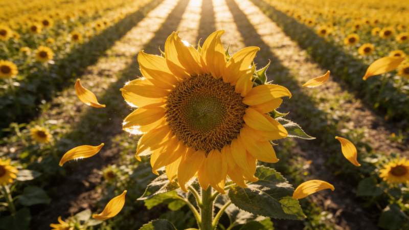向日葵田间绽放图片