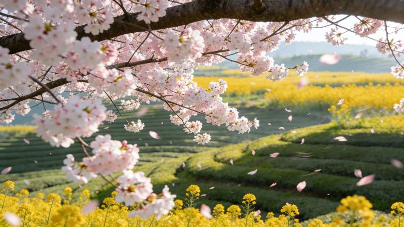 樱花纷飞春意浓图片