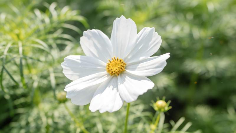 洁白秋英绽放图片