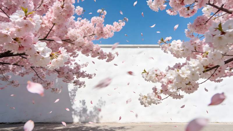 樱花纷飞春意浓图片