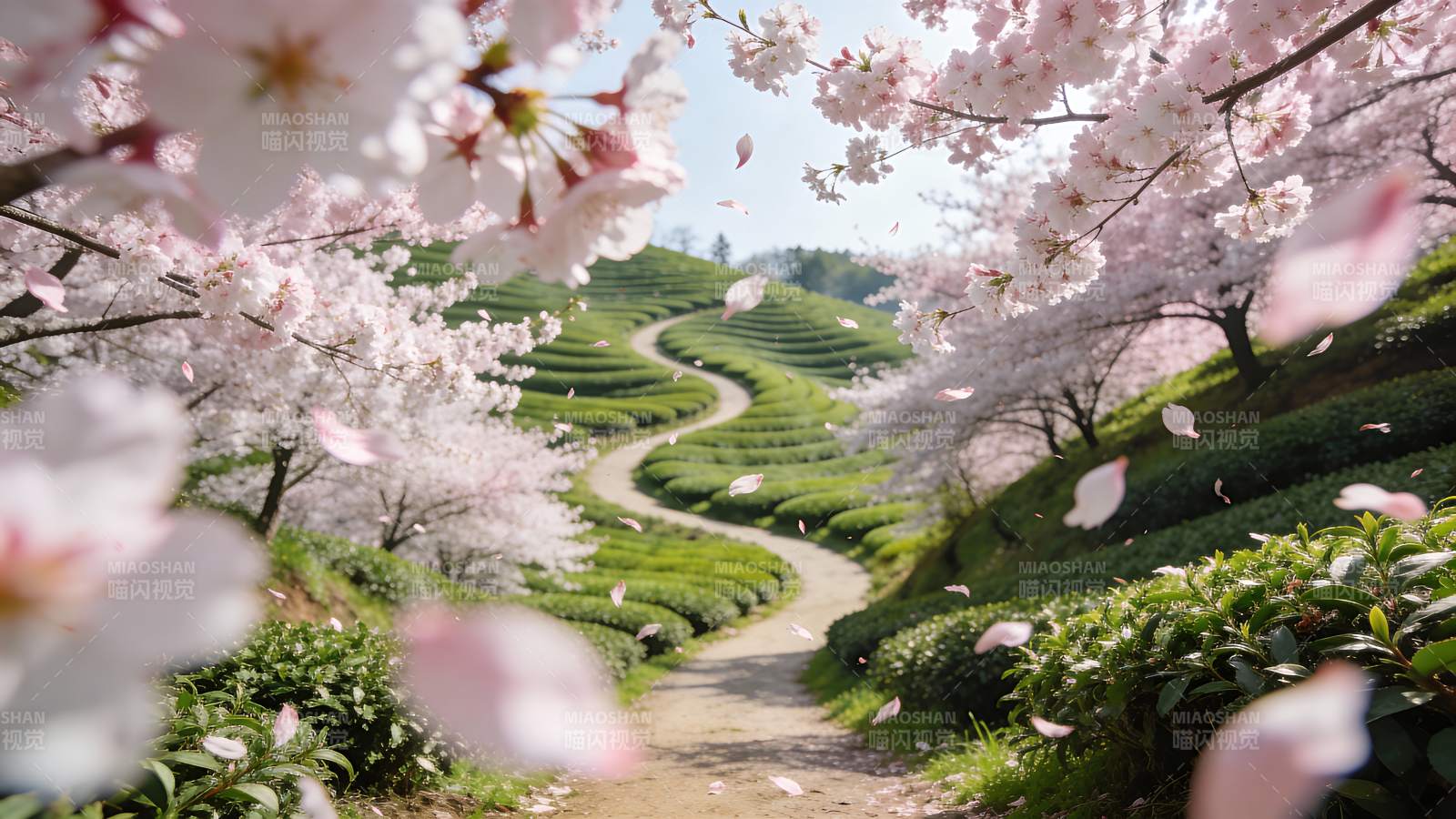 樱花茶园小径图片