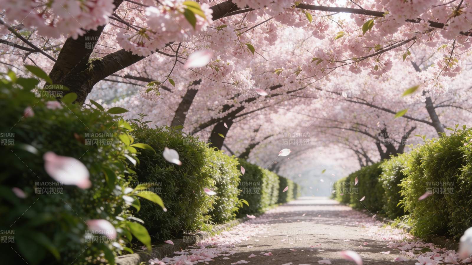 樱花隧道美景图片