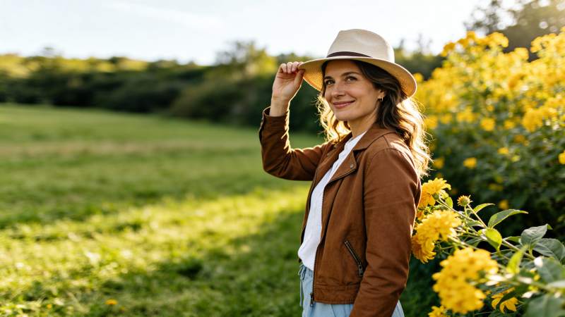 田园花间美人图片