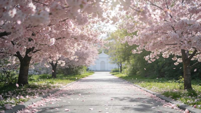 樱花大道春意浓图片