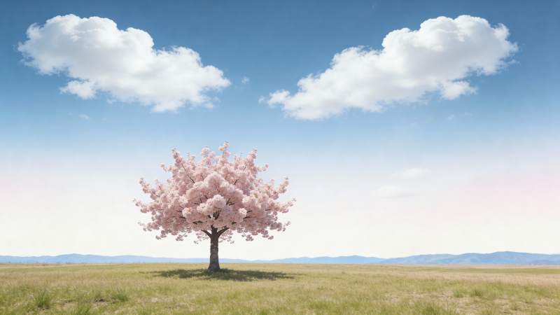 樱花树下春意浓图片