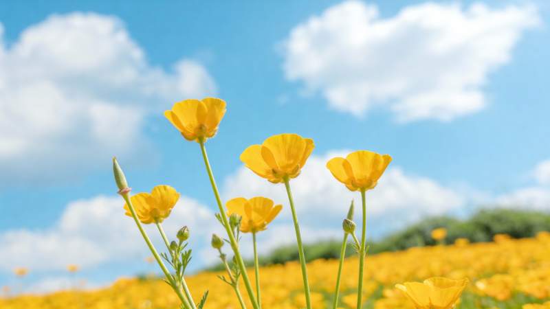 金花迎风绽放图片