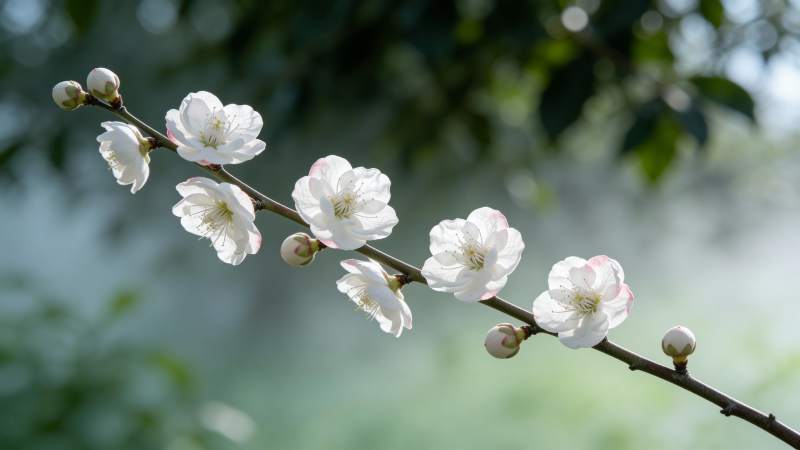 梅花绽放枝头图片