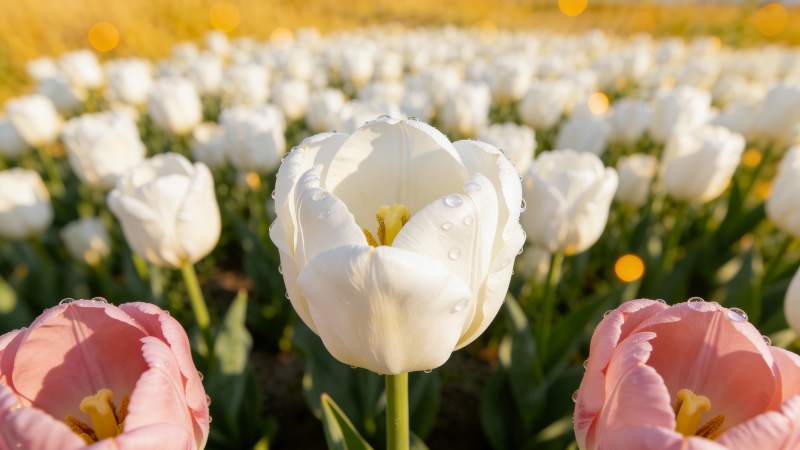 春日郁金香绽放图片
