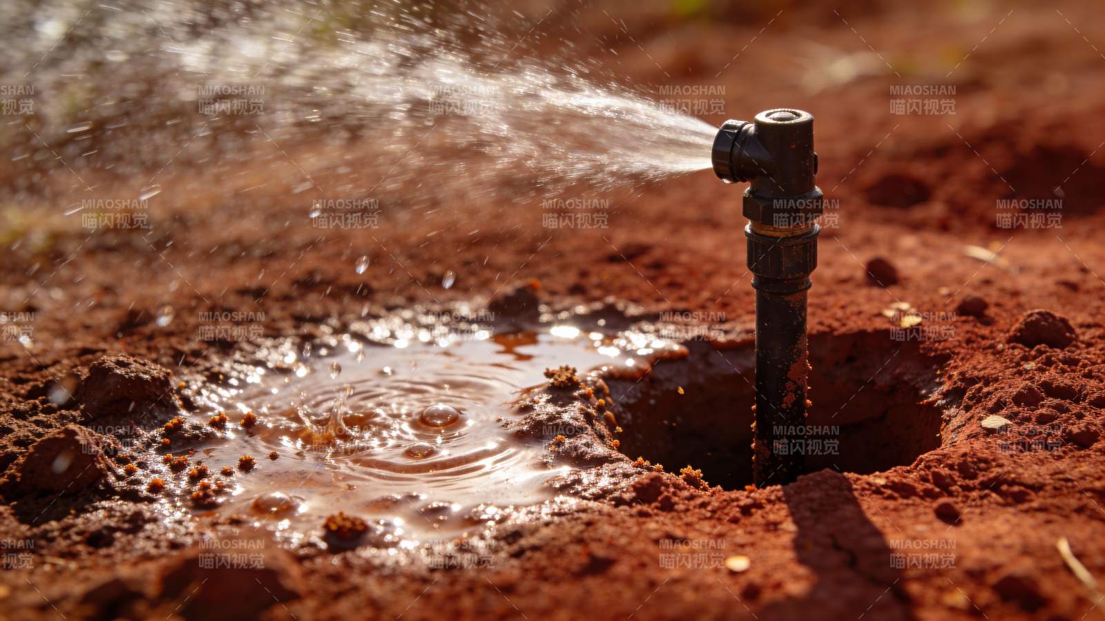 滴灌滋润泥土图片