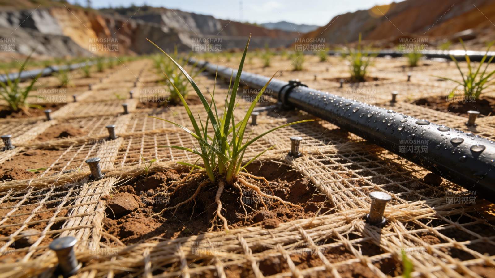 沙漠绿洲灌溉工程图片