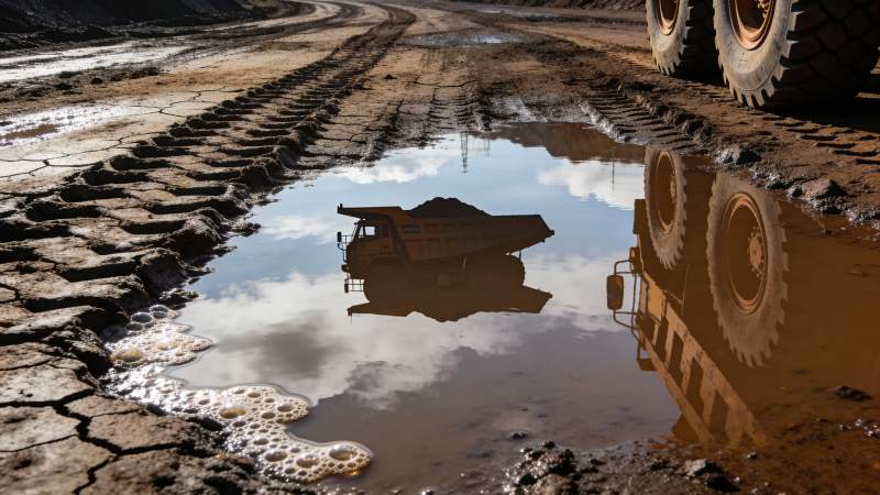 泥泞中的倒影图片