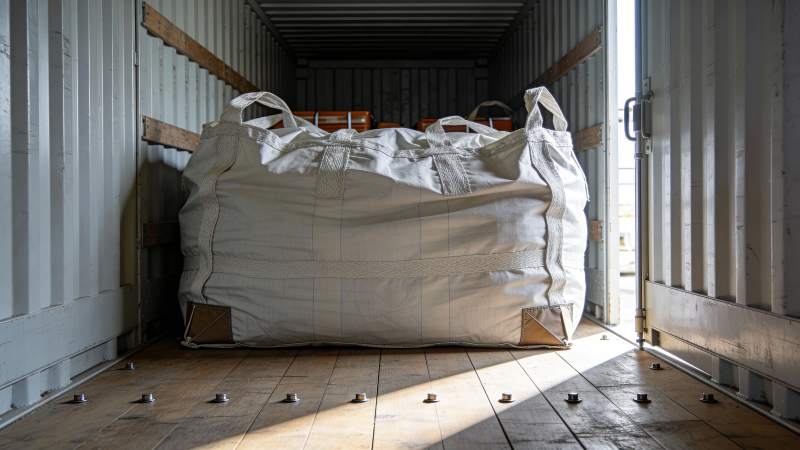 集装箱内大袋货物图片