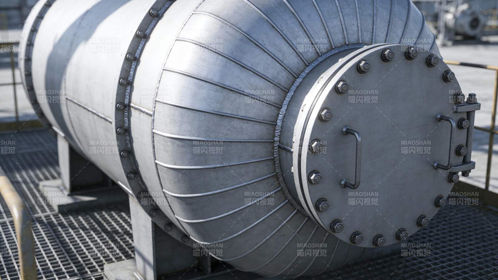 工业储罐特写图片