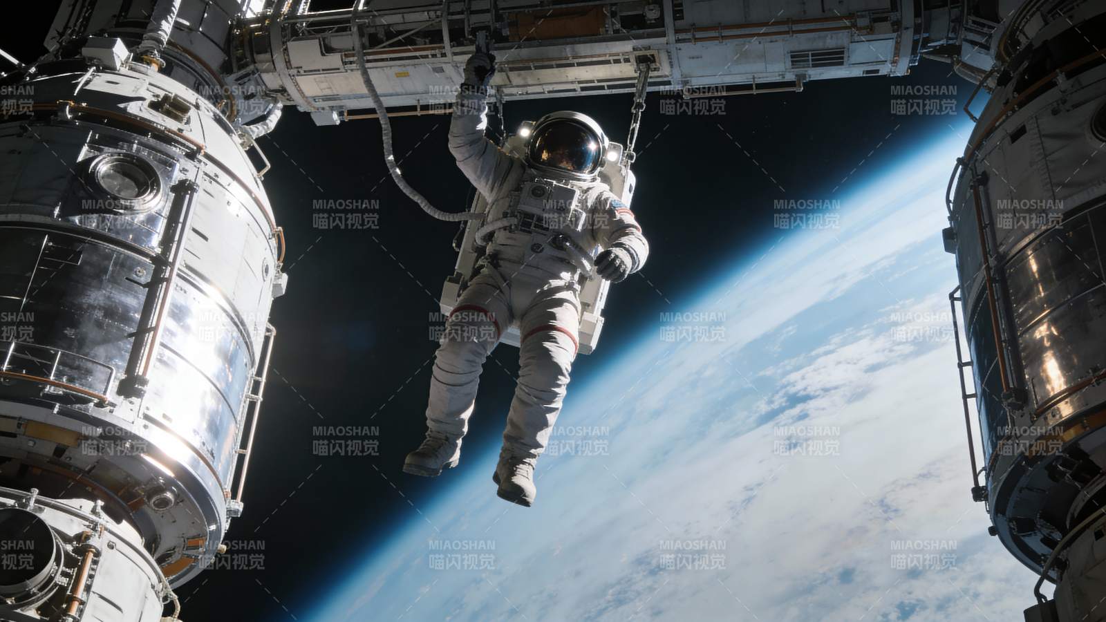 太空行走壮丽景象图片