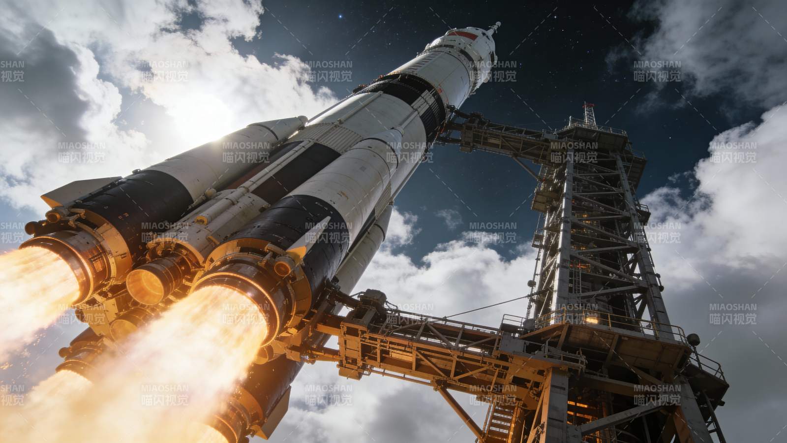 火箭升空瞬间图片